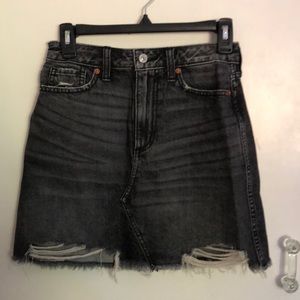 black denim miniskirt